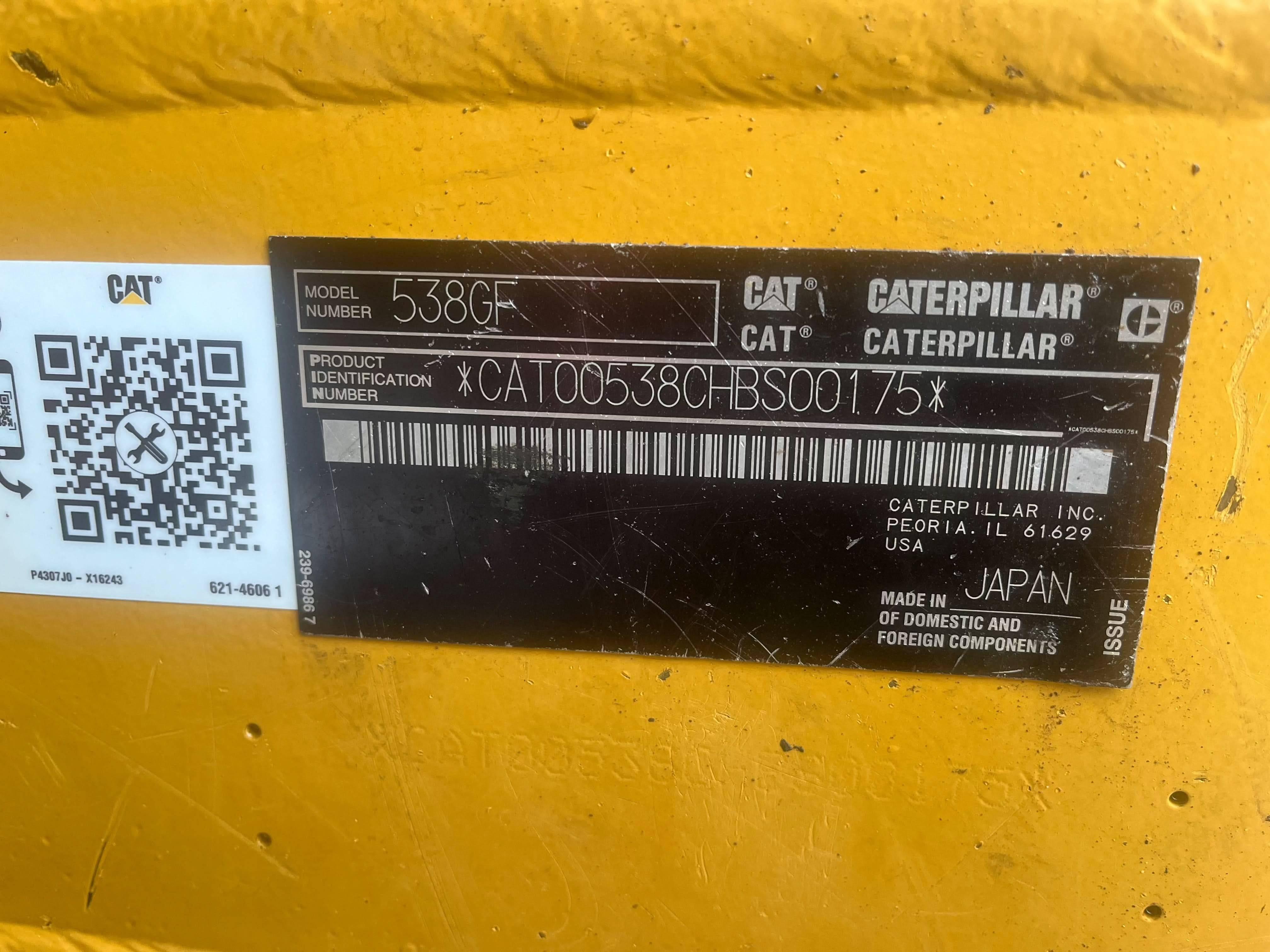 2017 Caterpillar 538 FM Excavator