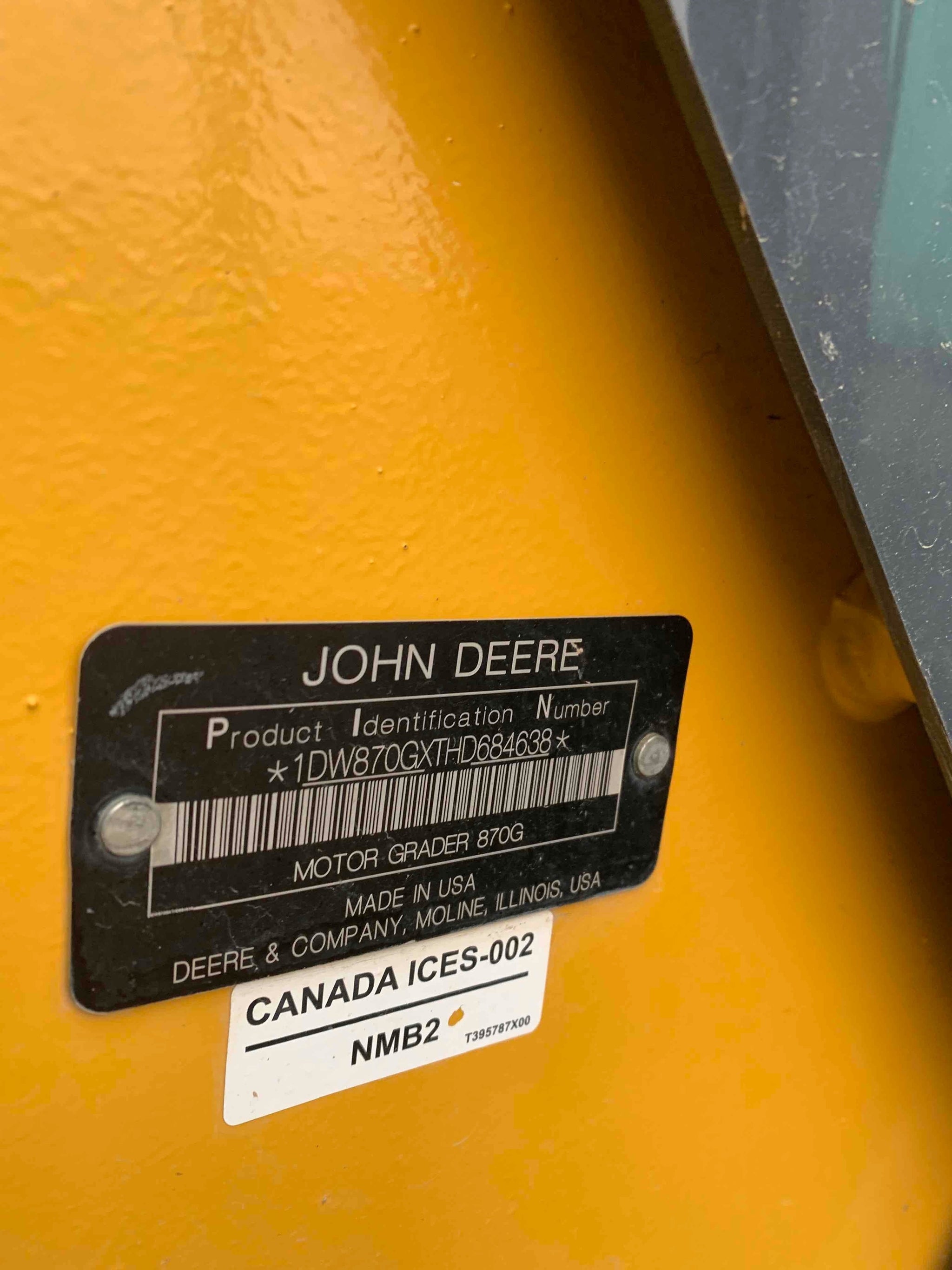 2018 John Deere 870G Motor Grader